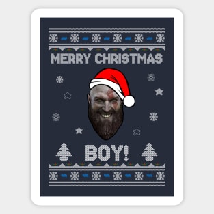 God Of War Kratos Merry Christmas Boy Sticker